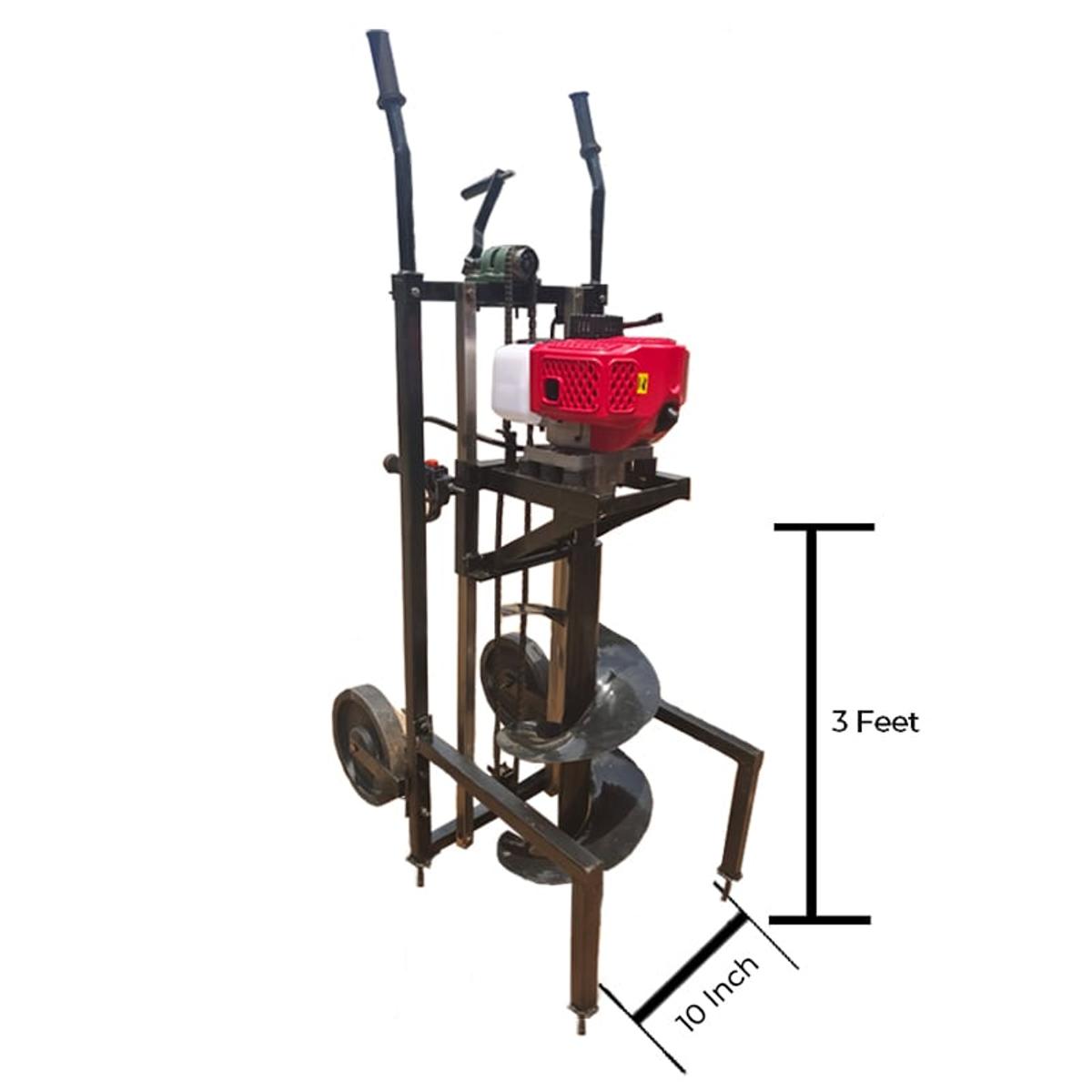 Earth auger clearance with trolley